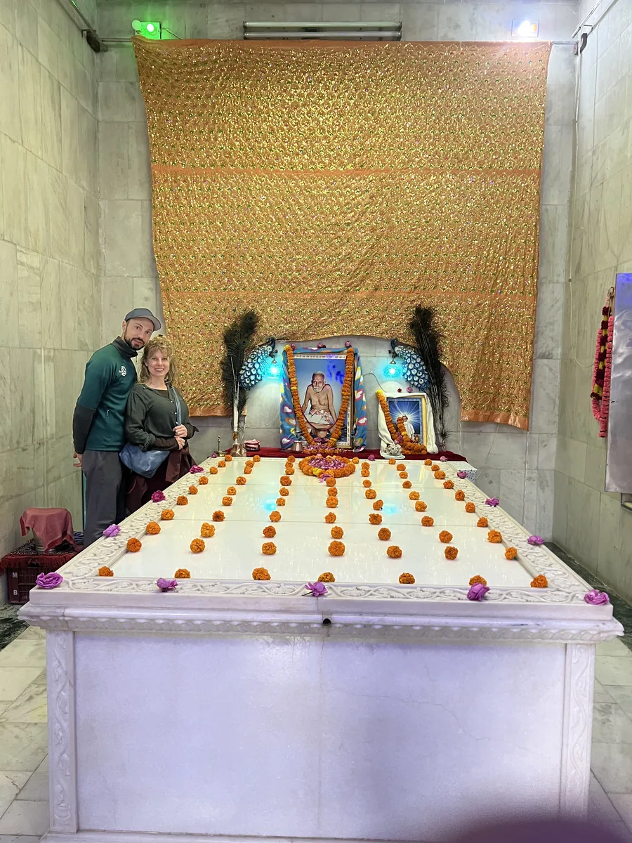 A decorated shrine inside a temple near Pushkar