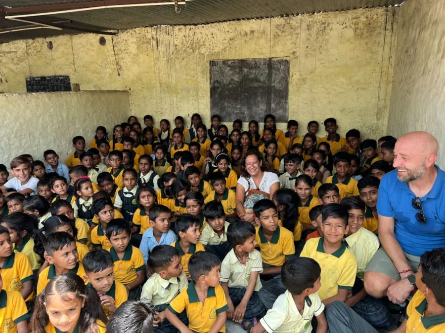 Students inside a village classroom near Pushkar